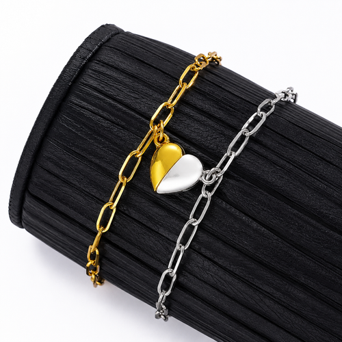 Set Pulseras Corazón Imantado