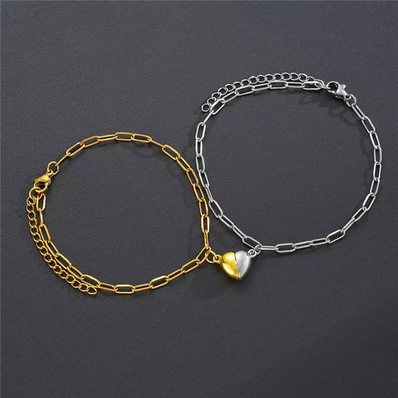 Set Pulseras Corazón Imantado