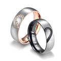 Set Anillos Medio Corazón