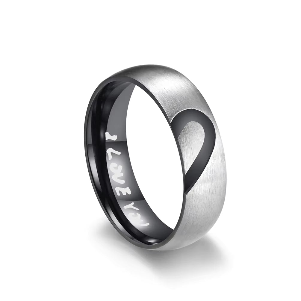 Set Anillos Medio Corazón